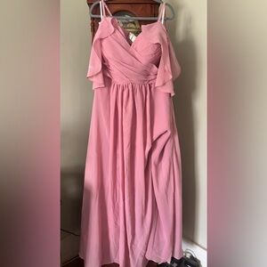 Elegant Pink Off-Shoulder Dress